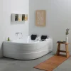 Weiße Whirlpool- Eckbadewanne für 2 Personen, Variante rechts | Aida