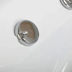 Weiße Whirlpool- Eckbadewanne für 2 Personen, Variante rechts | Aida