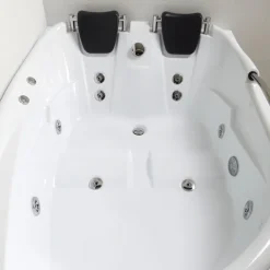 Weiße Whirlpool- Eckbadewanne für 2 Personen, Variante rechts | Aida