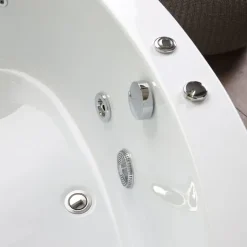 Weiße Whirlpool- Eckbadewanne, linke Variante| Ambra