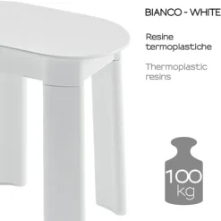 Weißer Duschhocker aus Duroplast