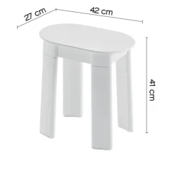 Weißer Duschhocker aus Duroplast