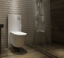 Weißglas Sanitärmodul für Wand-WC inkl. Betätigungsplatte