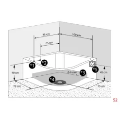 Whirlpool Badewanne Wanne W70H-TH 150x150cm mit Tür