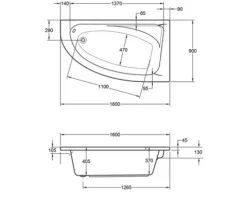 Whirlpool OTTOFOND Campus 90 x 160 cm weiß glänzend 60012