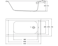 Whirlpool OTTOFOND Piazza 70 x 140 cm weiß glänzend 59920