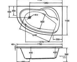 Whirlpool OTTOFOND Poel 110 x 175 cm weiß glänzend 56340