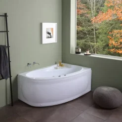 Whirlpool-Eckbadewanne in weißer Ausführung, rechte Variante | Ambra
