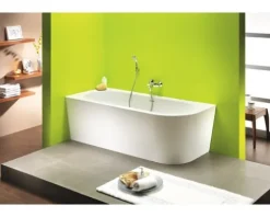 Whirlpool OTTOFOND Messina 78 x 178 cm rechte Ecke abgerundet weiß glänzend mit Schürze 72220