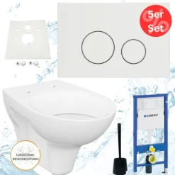 5 x Set Geberit Spülkasten Design WC Betätigungsplatte weiß inkl. Zubehör