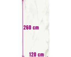 XXL Feinsteinzeug Wand- und Bodenfliese Eterna white 120 x 260 x 0,7 cm poliert