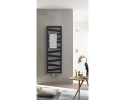 Zehnder Designheizkörper Ribbon RB 96,5 x 50 cm schwarz matt mit Mittelanschluss