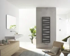 Zehnder Designheizkörper Ribbon RB 96,5 x 50 cm schwarz matt mit Mittelanschluss