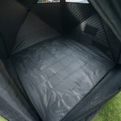 Zeltsauna CUBE Komplett Set · RUNA · mobil · schwarz · 2x Saunabank 1er Stufe