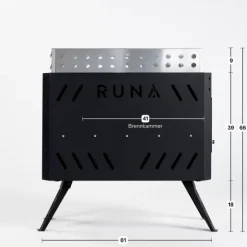 Zeltsauna CUBE Komplett Set · RUNA · mobil · schwarz · 1x Saunabank 2er Stufe